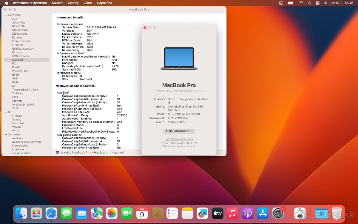 ▼Apple MacBook Pro 13" (2017, 4 TBT3) A1706 - 13,3" / i5-7 - 7