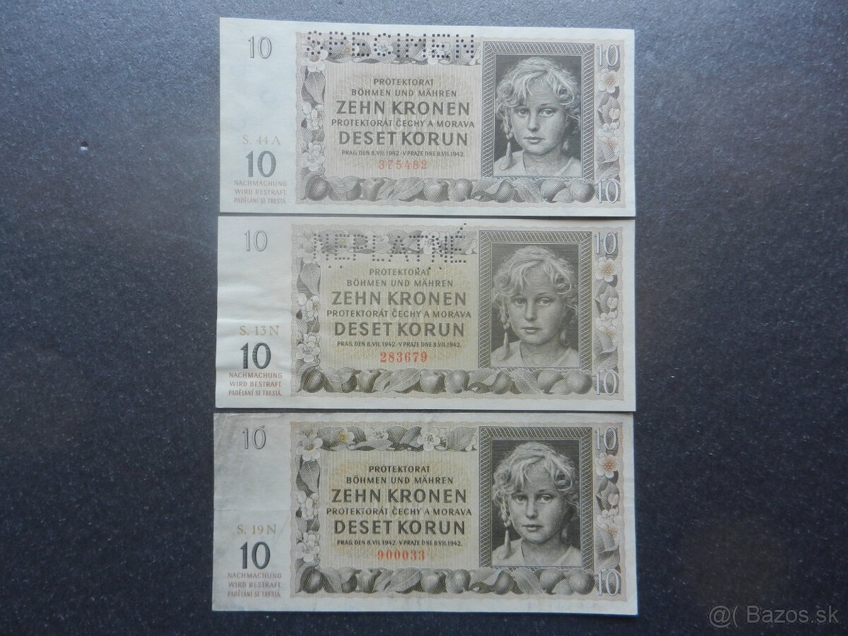 Bankovky Protektorát perforované a neperforované - 7