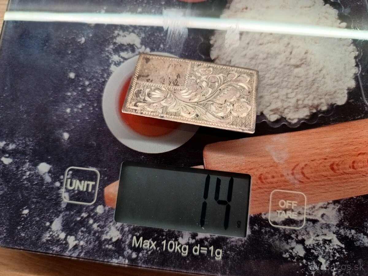 starožitná strieborná brož 14 gramov - 7