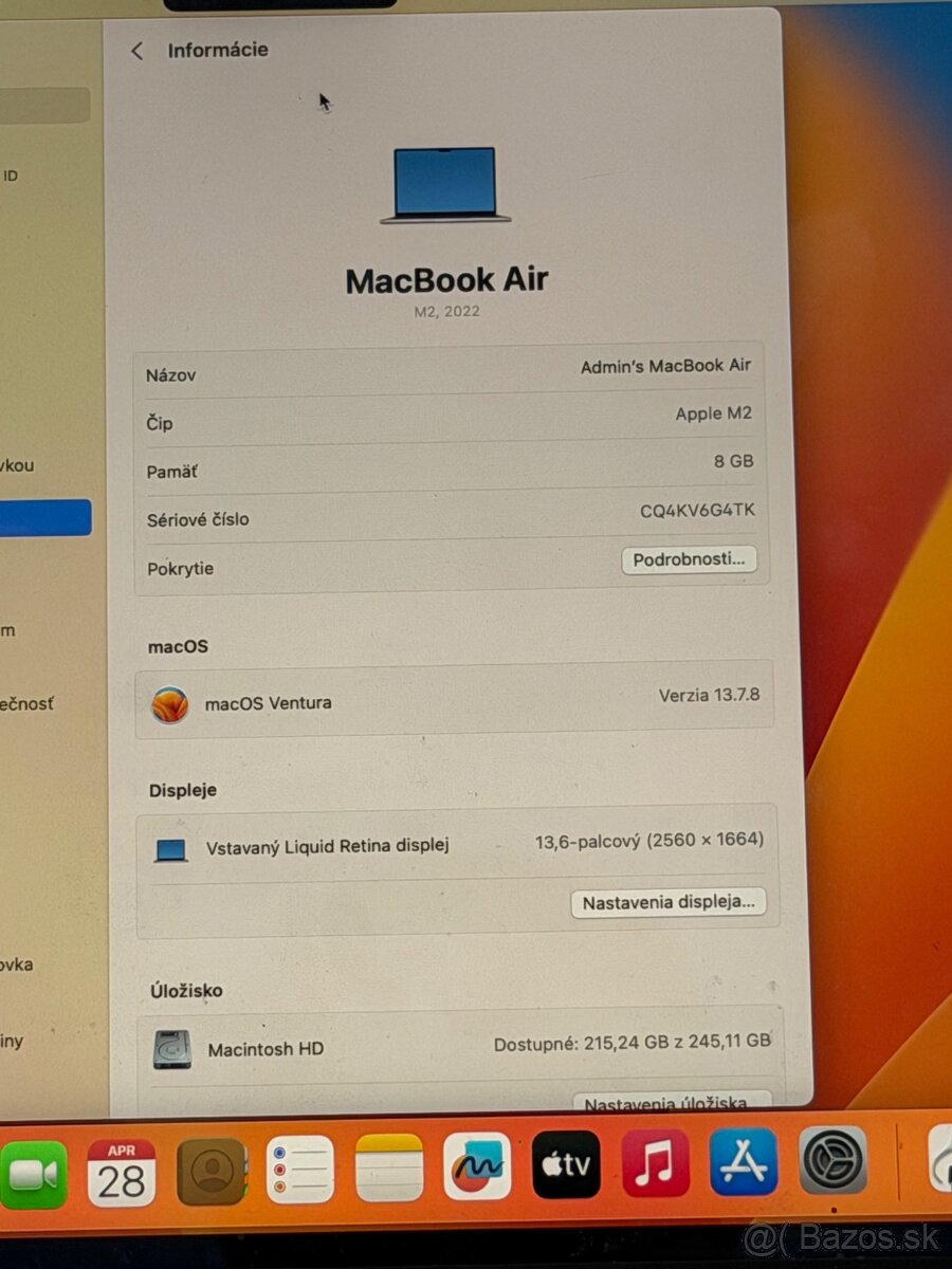 MacBook Air M2 13” 95% bateria Silver - 7