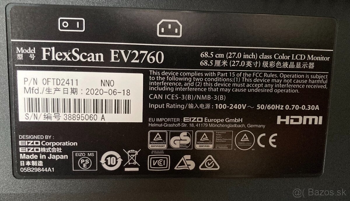 Predám EIZO EV2760-BK, 27" - 7