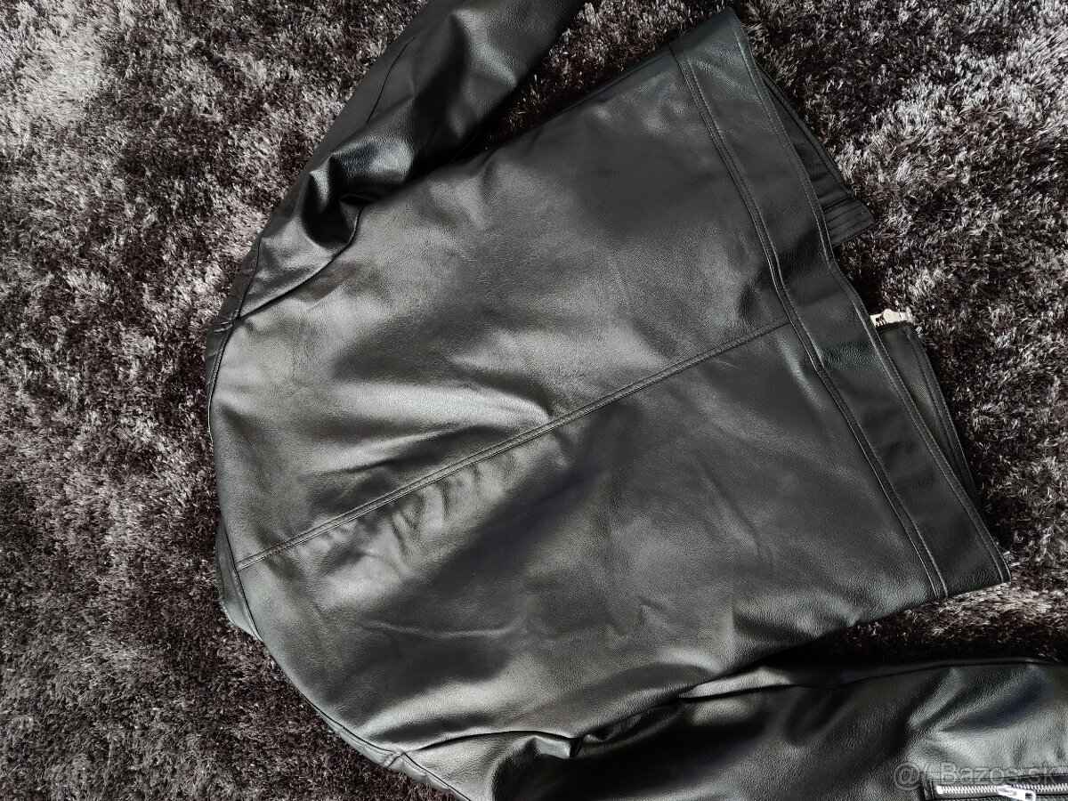 Pánska koženková bunda, bombera, riflovka - 7