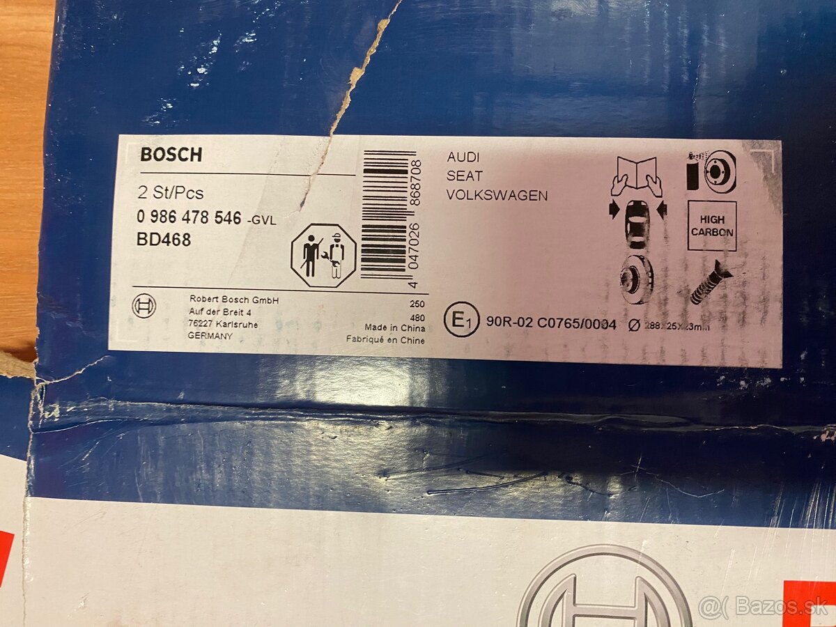 Brzdové kotúče Bosch predné 288 mm - 7