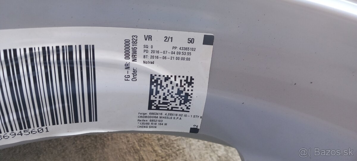 Dojazdove koleso 5x112 r18 original BMW - 7