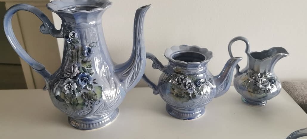 Predám keramickú modrú čajovú súpravu - 7