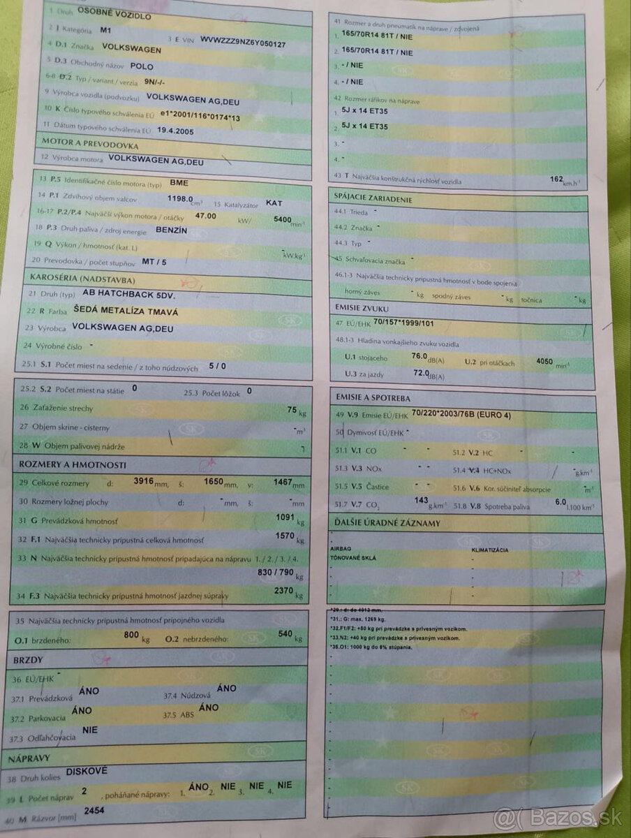 VW POLO 1,2 / 47kw/ 2005 / klíma - 7