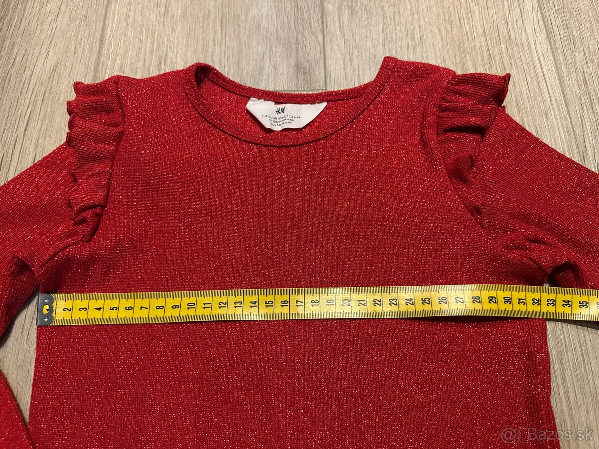 Tričko rebrované s volánikmi h&m 122/128 - 7