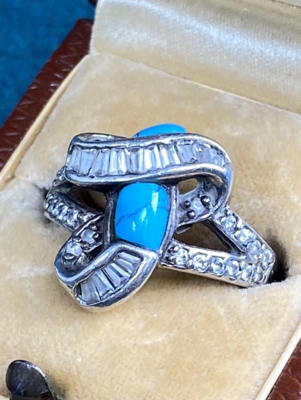 Strieborný dámsky prsteň s tyrkysom - 7