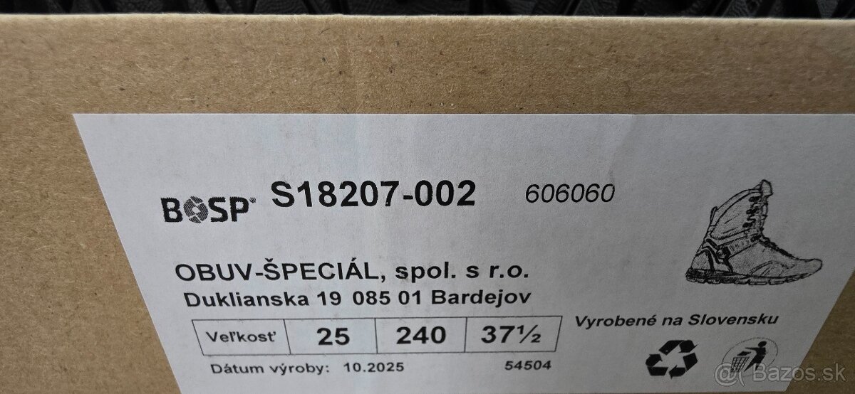 Vysoká bezpečnostná obuv 37,5 - 7