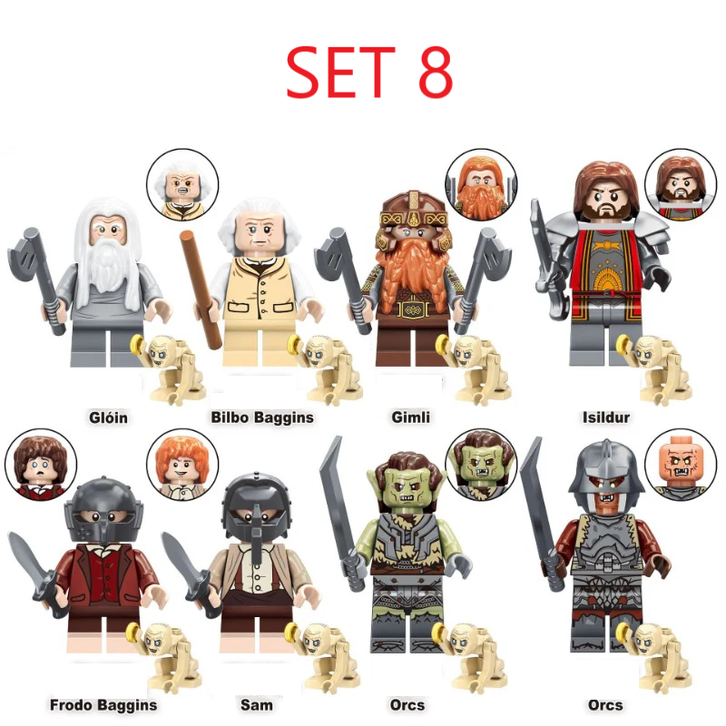 Figúrky pán prsteňov 3 (8ks) - typ lego, nové - 7