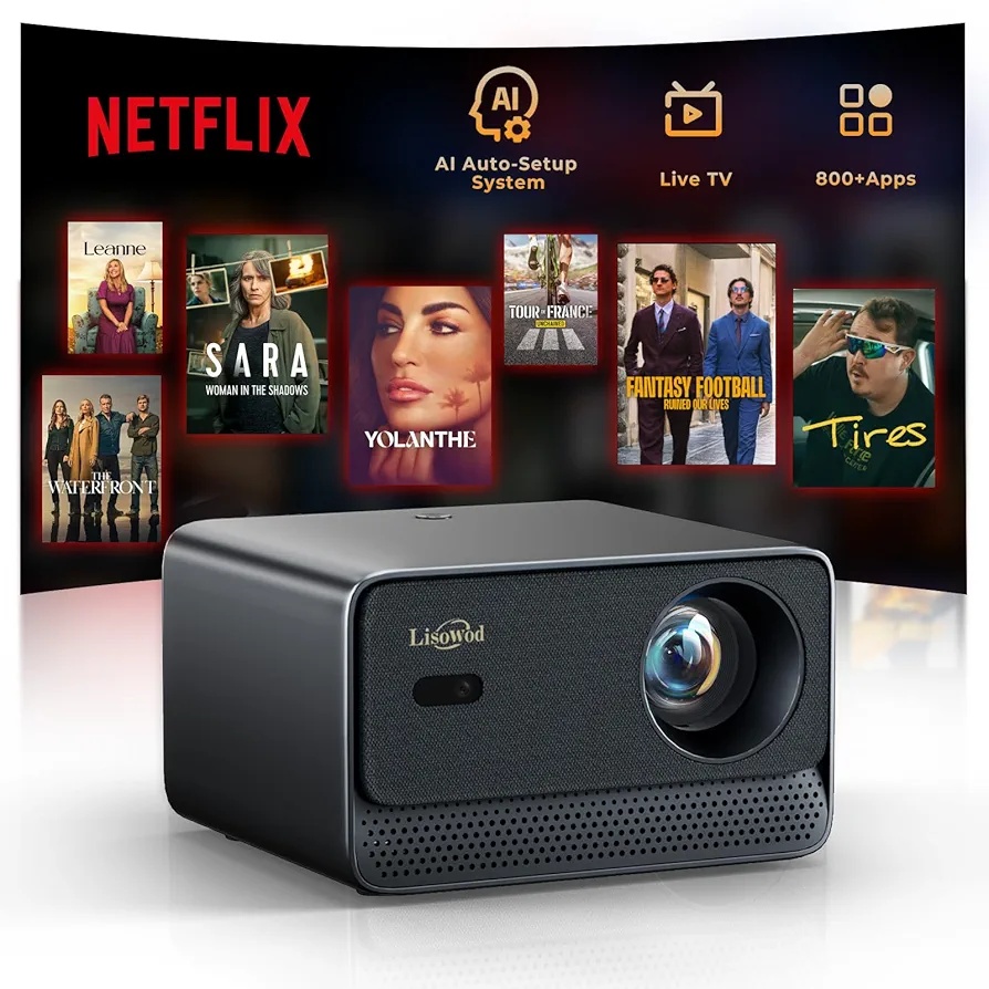 LED projektor Lisowod Netflix Wi -Fi - 7
