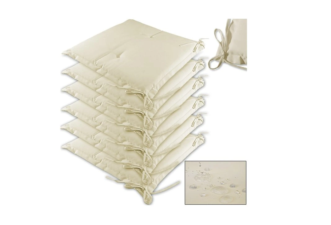 6 x poduška 43 x 39 x 5 cm krémová červená zelená sivá - 7