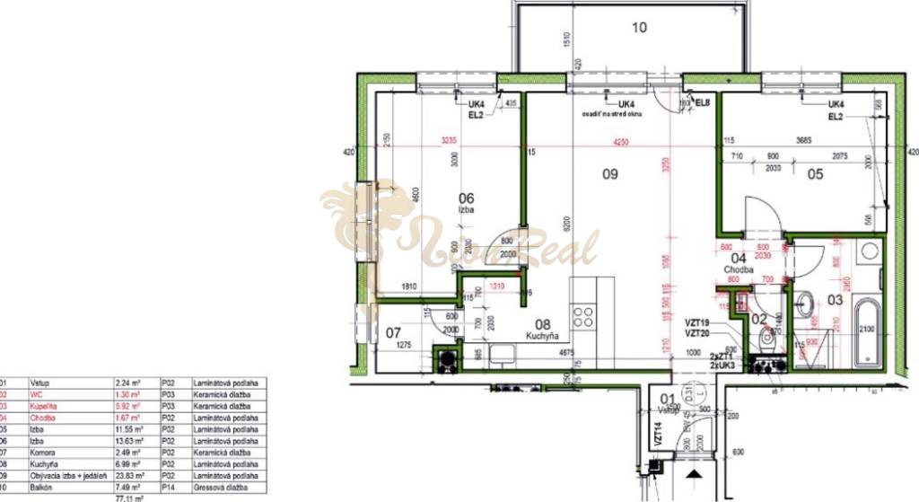 3-izb. bytu v projekte Rínok Rača, garážové státie, pivnica - 7
