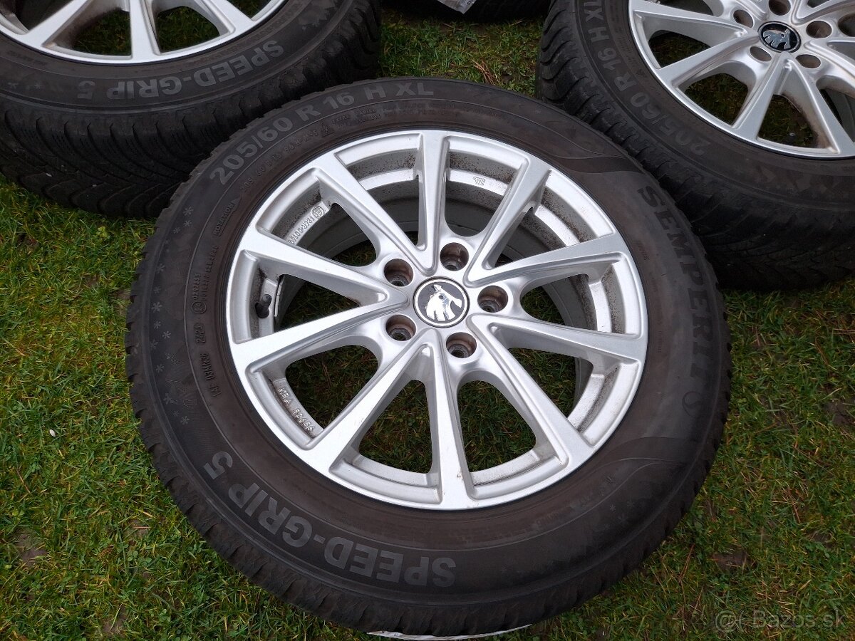16" ALU 5x112 (škoda a iné) + zimné 205/60 r16 7,5mm TOP - 7
