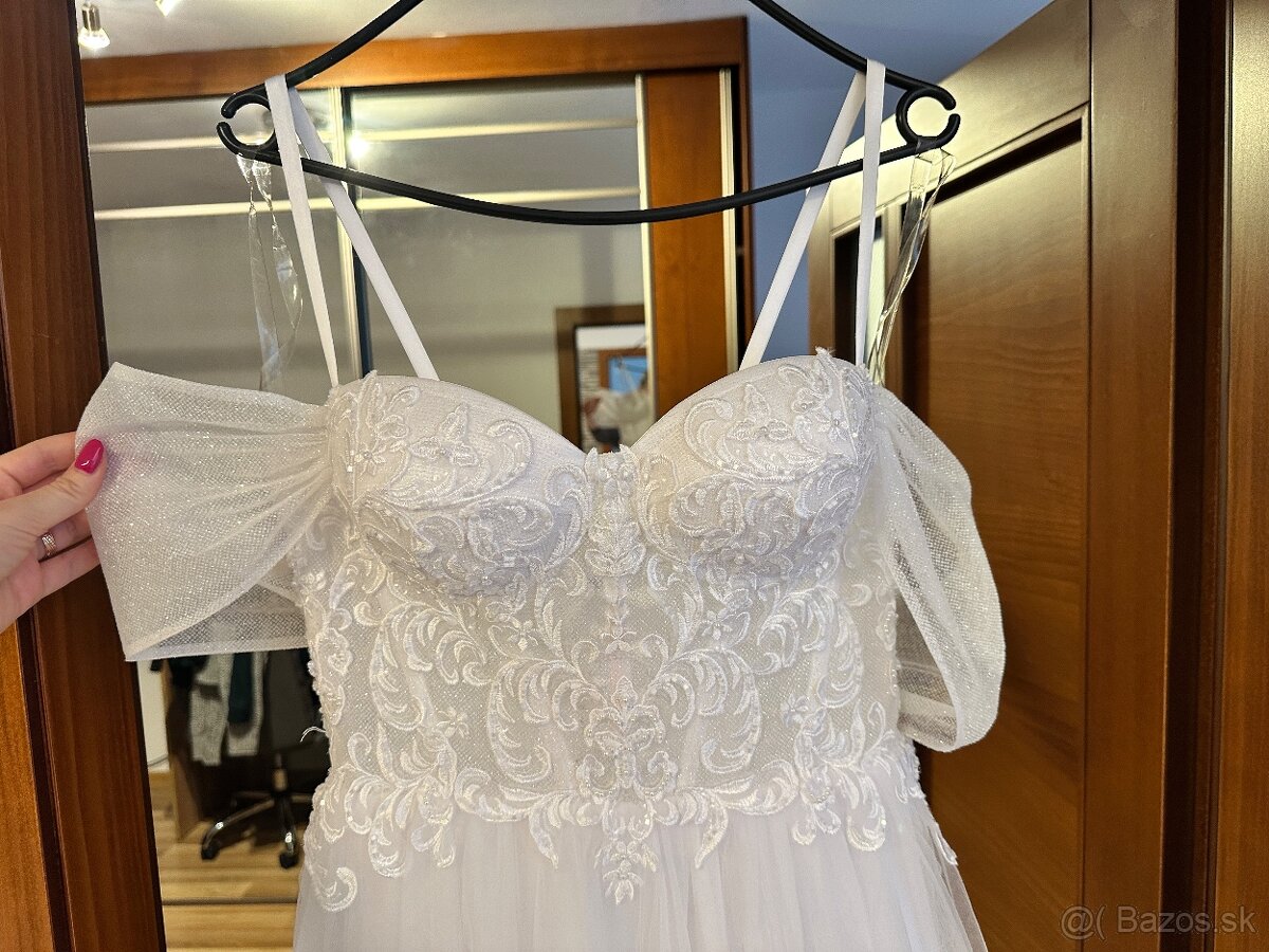 Svadobné šaty veľkosť 38 - 7