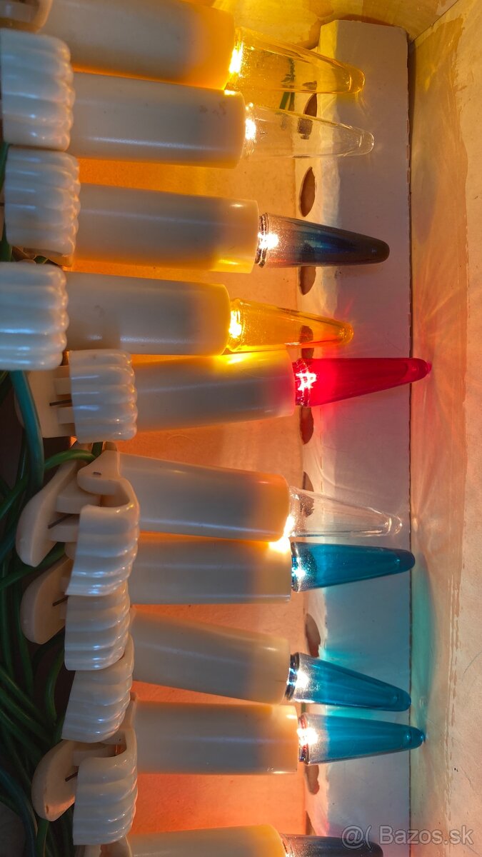 Retro vianočné svetielka aj s náhradnými žiarovkami - 7