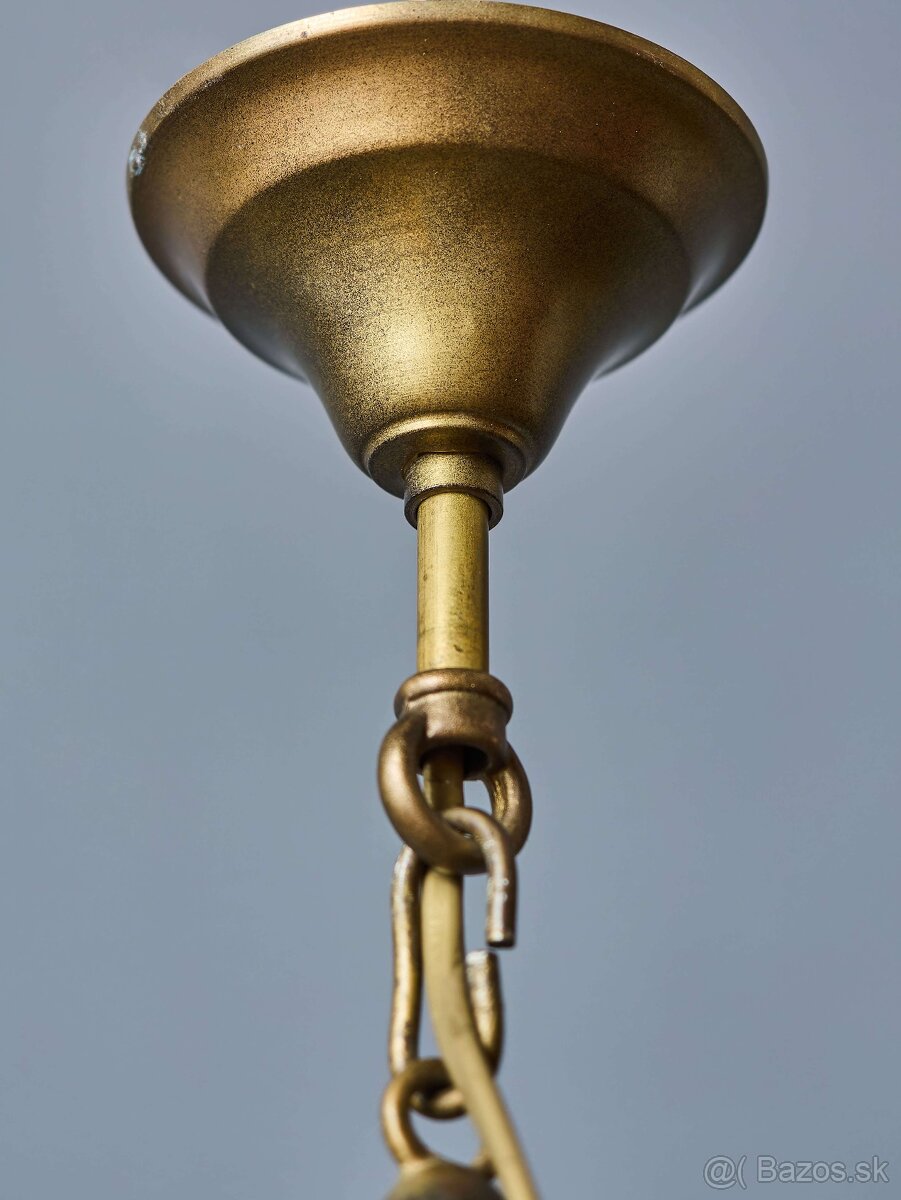 Starožitný šesťramenný bronzový luster - 7