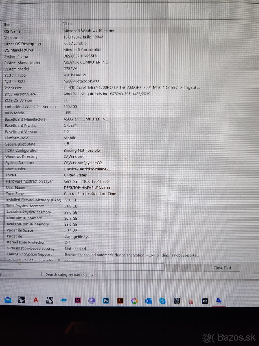ASUS ROG G752VY – i7 / 32GB RAM – herný notebook - 7
