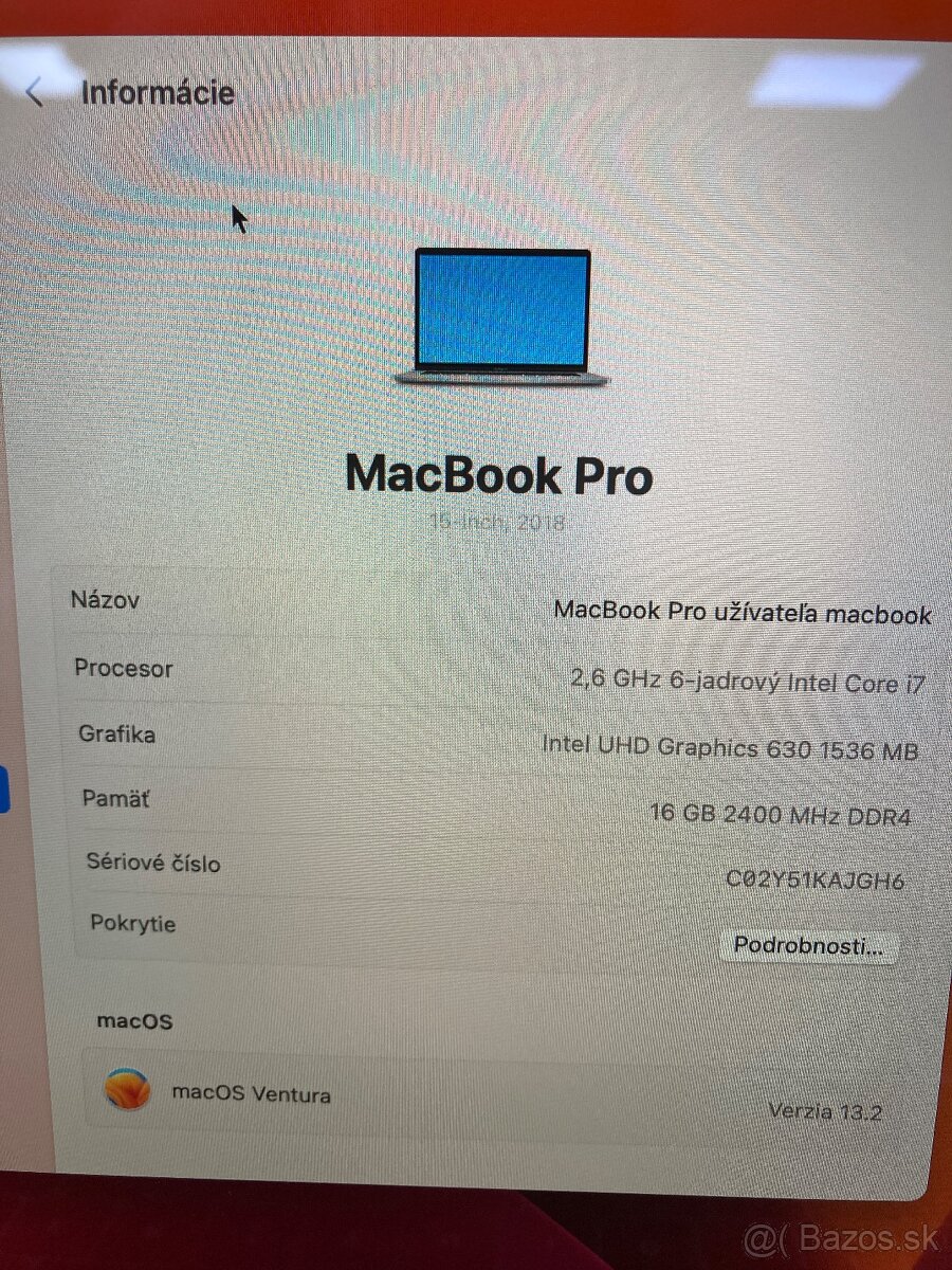 Apple MacBook Pro 15" 2018 Space Gray Wi-Fi - 1 Cyklus - 7