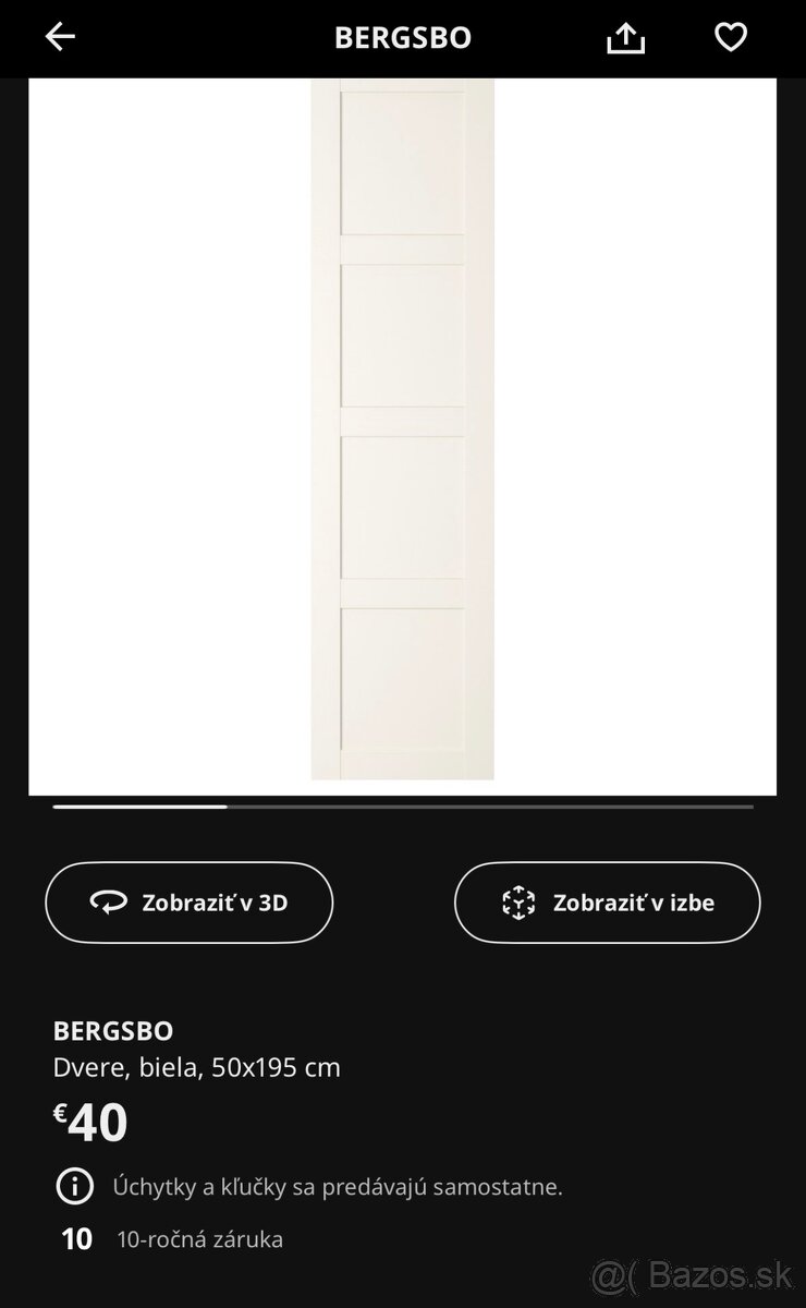 Predám skriňu PAX s dvierkami - IKEA - 7