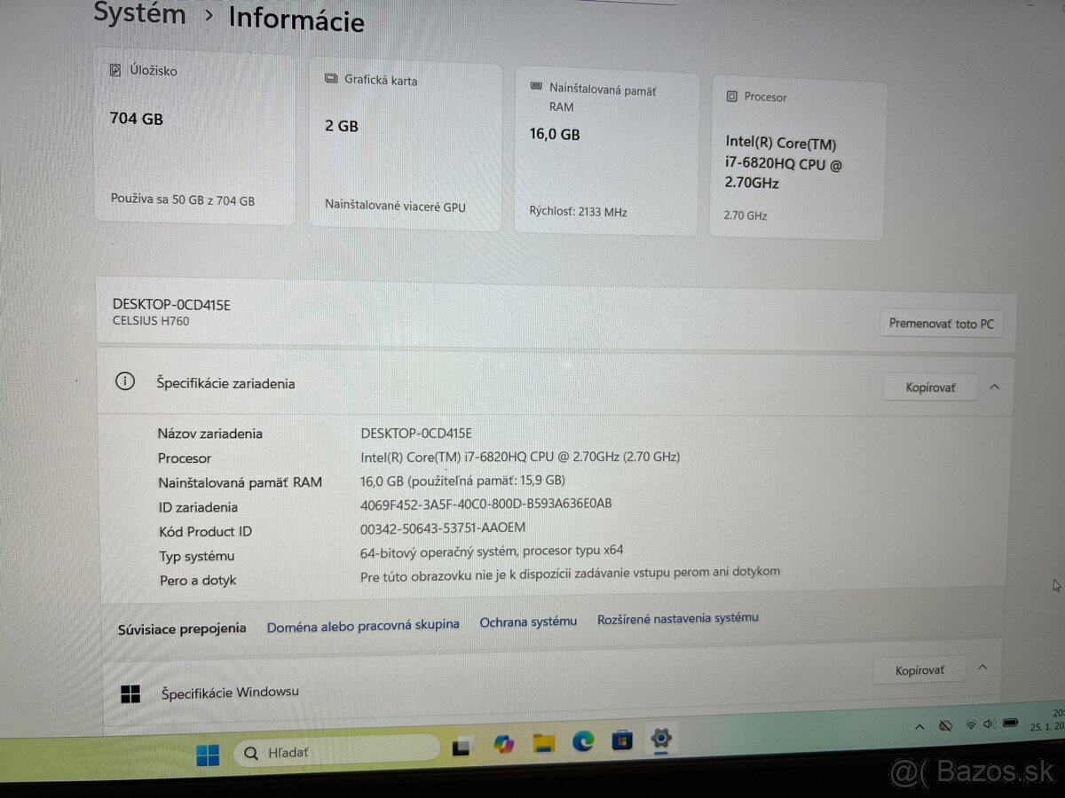 Notebook Fujitsu Celsius H760 - 7