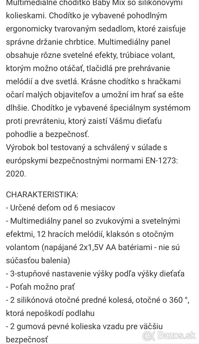 Detské chodítko Baby mix - 7