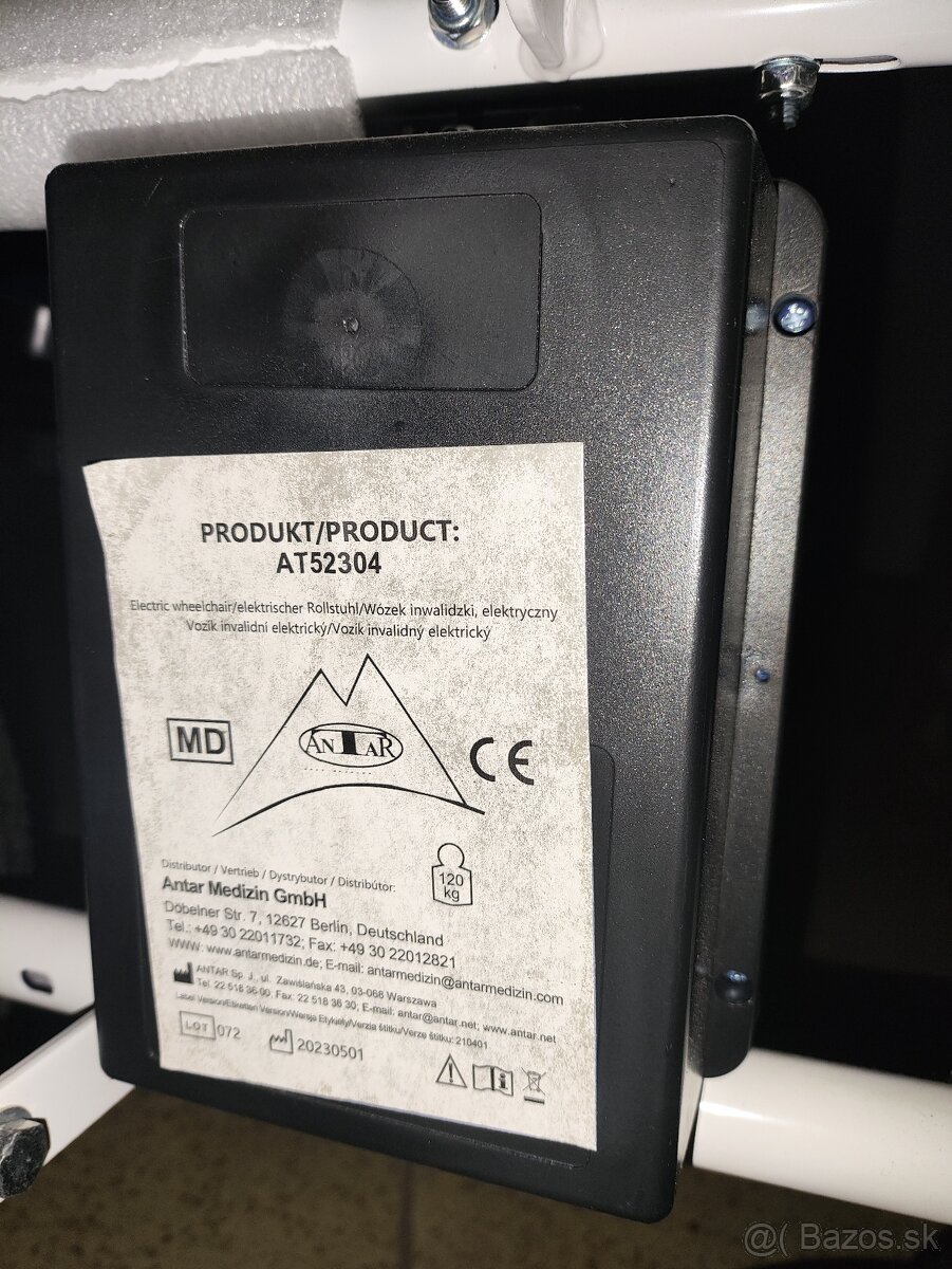 ANTAR vozík invalidný elektrický AT 52304 nosnosť 130 kg - 7