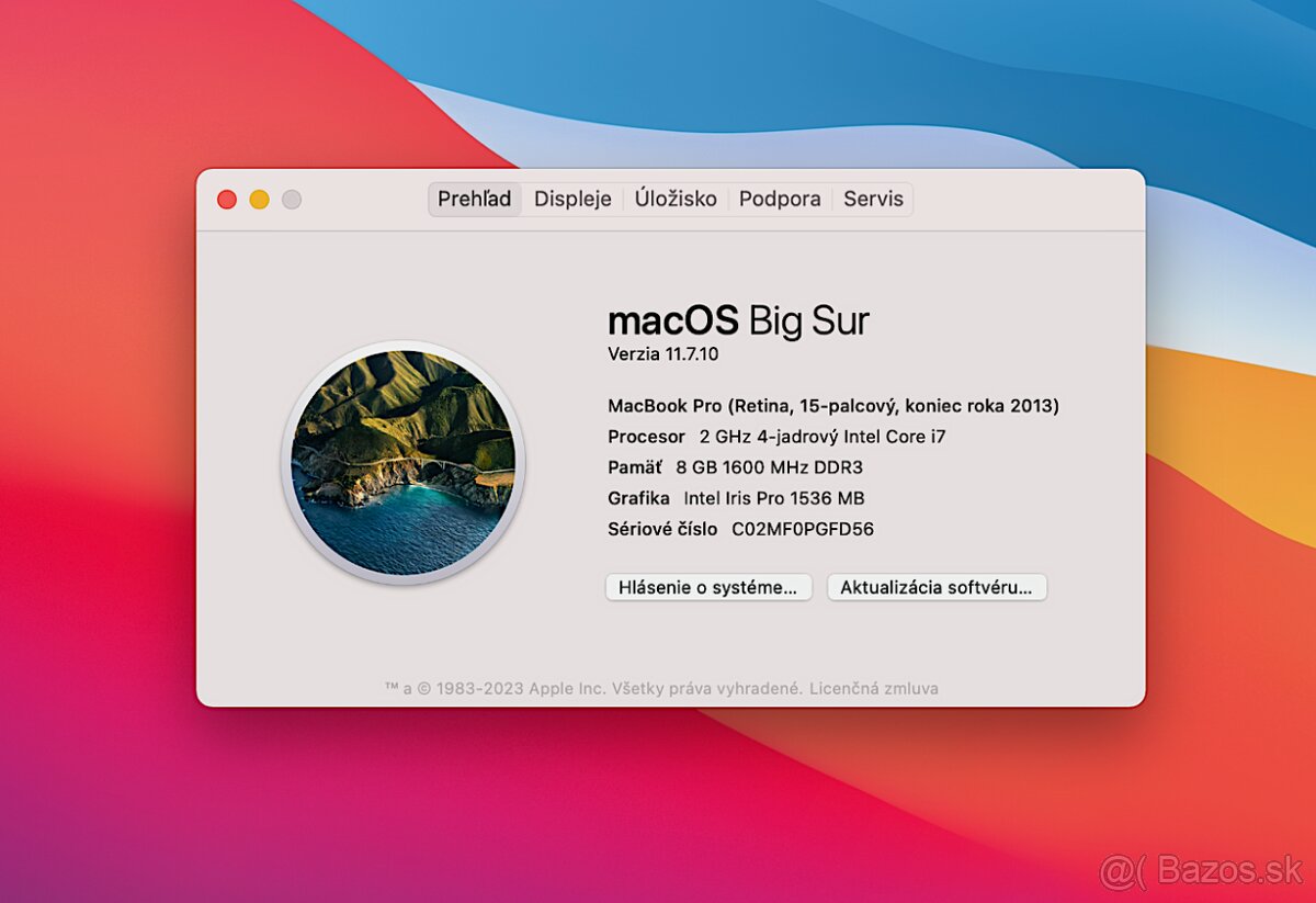 MacBook Pro 15" i7-2GHz,4j/8GB/256GB, NOVÁ BATÉRIA - 7