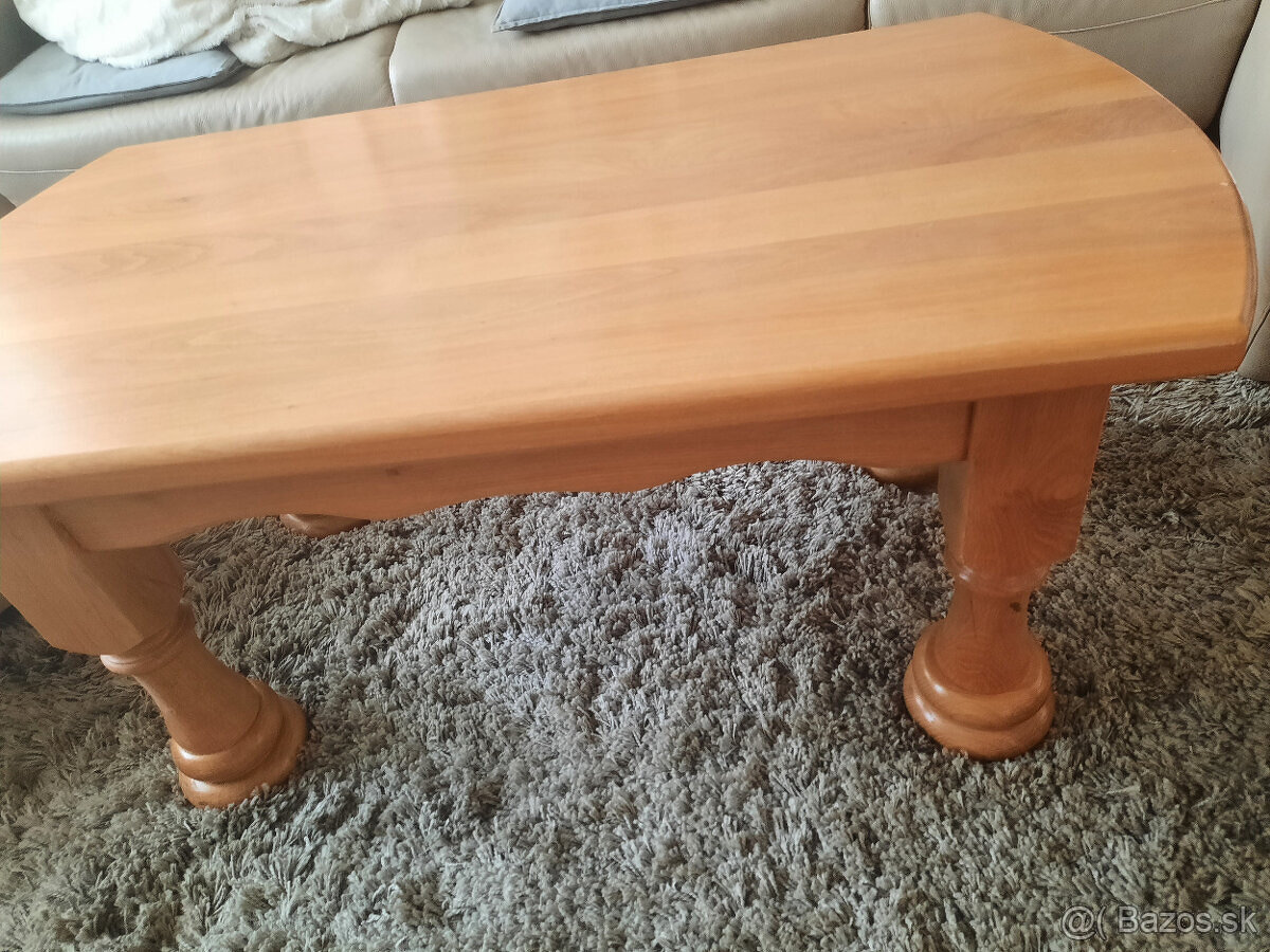 Konferenčný stolík do obývačky - masív / svetlý dub - 7