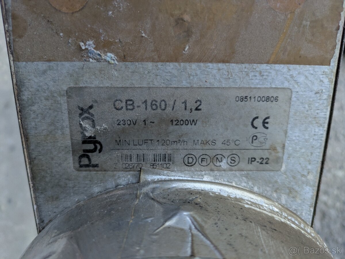 Elektrický kruhový ohrievač vzduchu Pyrox CB 160/1,2 230V - 7