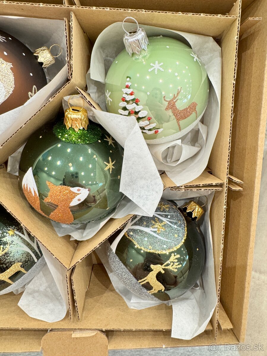 Vianočné ozdoby , vianočné sklenené gule - 7
