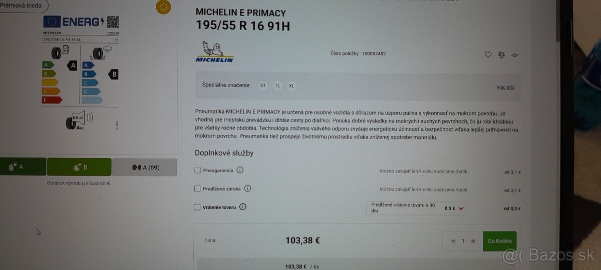 Michelin eprimace195x55 R16 H91DOT2724 - 7