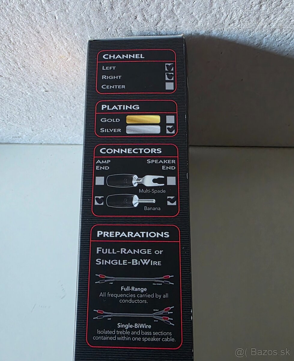 Audioquest rocket 44, repro kable, dlzka 2x2.5 m, zaruka - 7