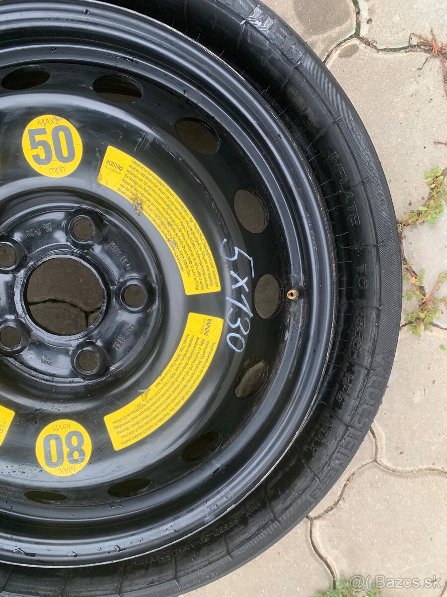 Predám dofukovacie dojazdove koleso 5x130 R18 - 7