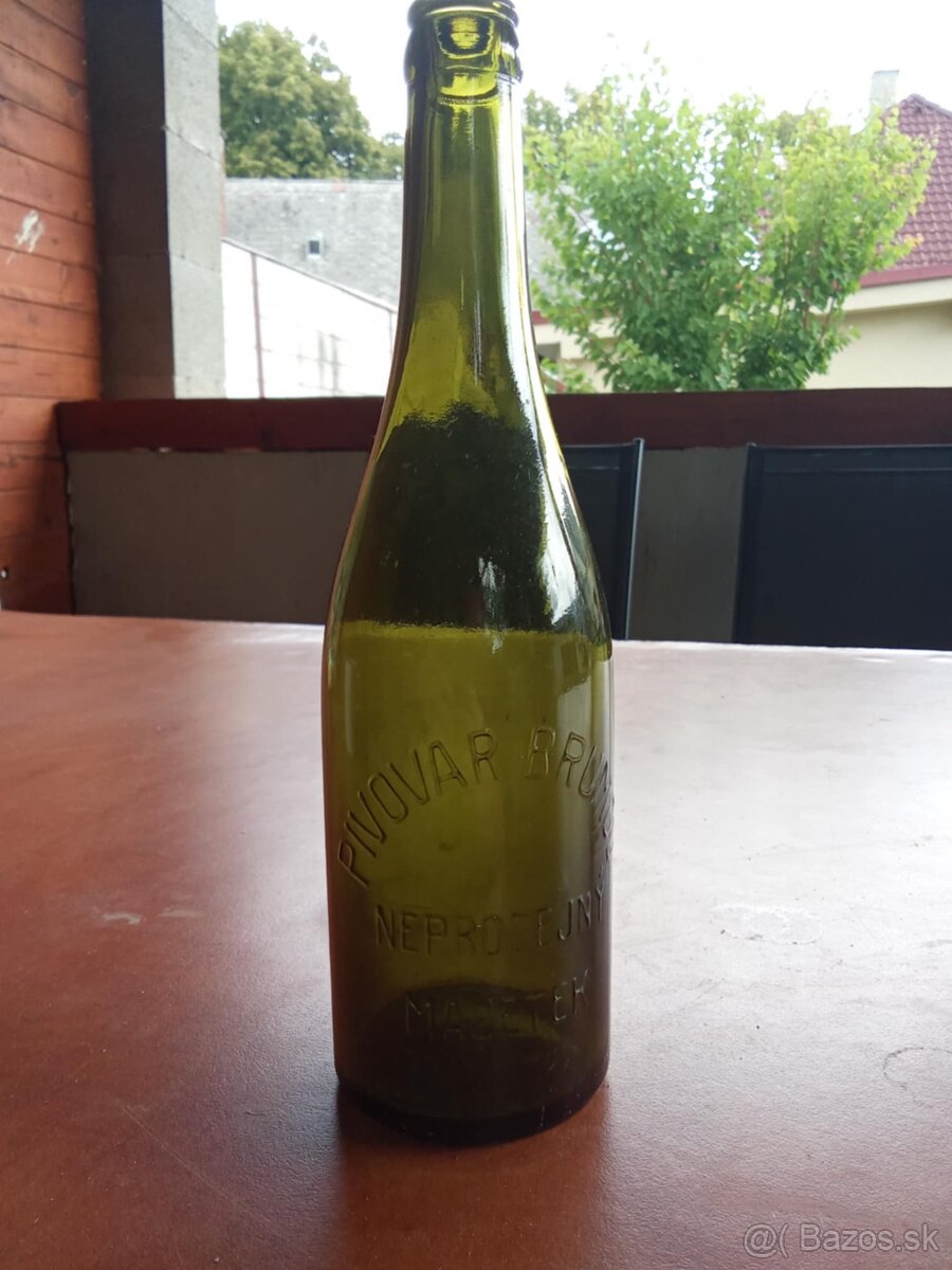Starožitná pivová fľaša Brumov - 7