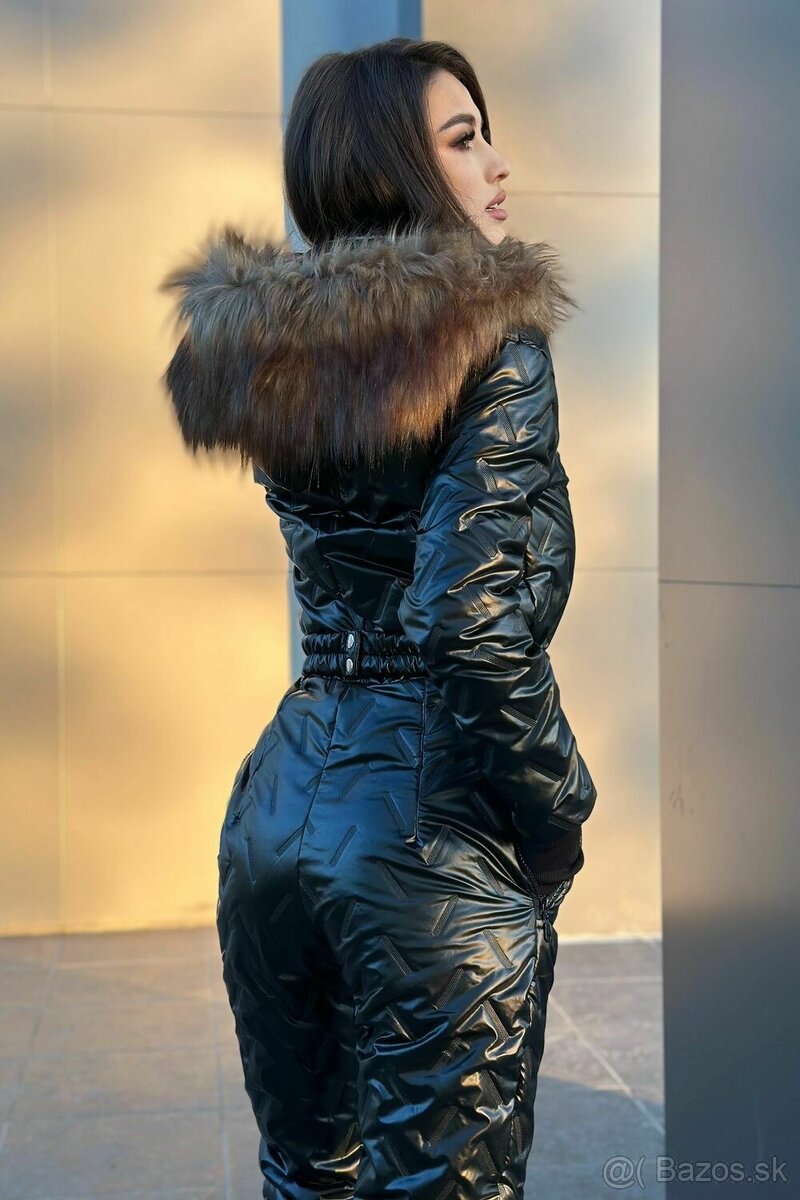 Krasny damsky zimny lyziarsky overal metalicky cierny - 7