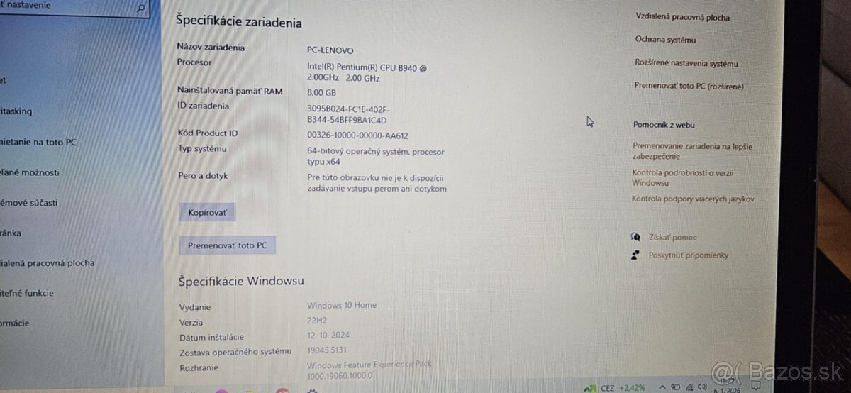 Notebook Lenovo 1143-78G, 15,6 palca - 7