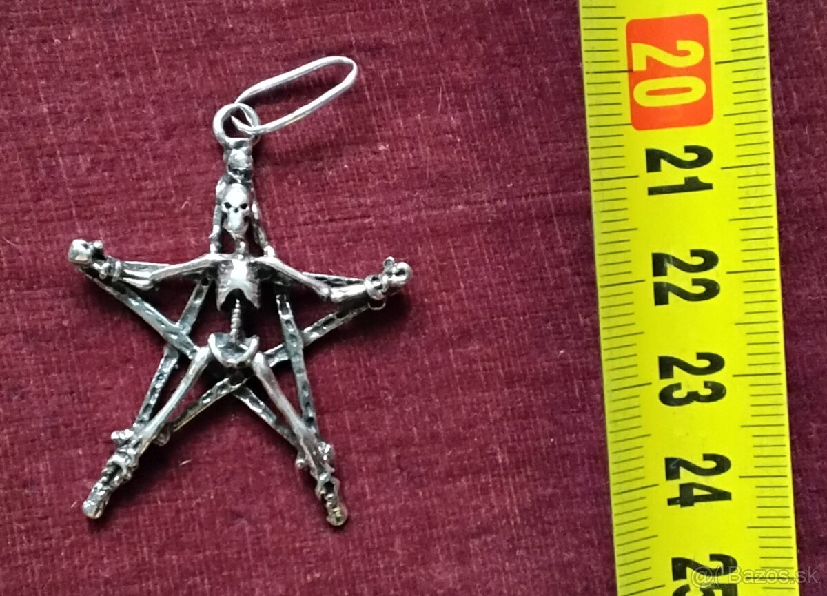 Stary strieborny popolnik, privesok - 7