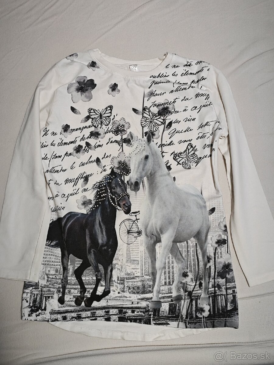 Dievčenské dlhé nohavice a tričká, veľkosť 152cm 11-12 rokov - 7