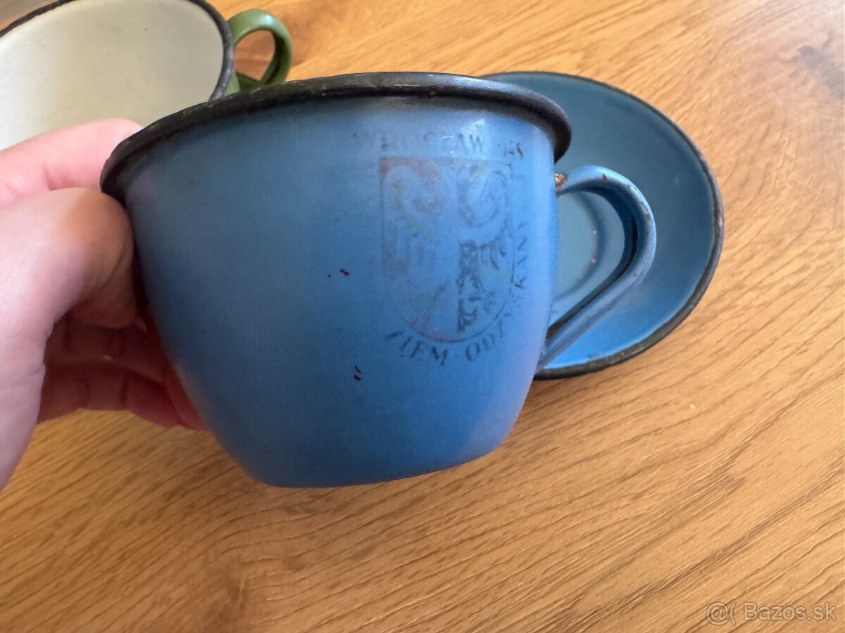 set smaltovaných hrnčekov WROCLAW 1948 - 7