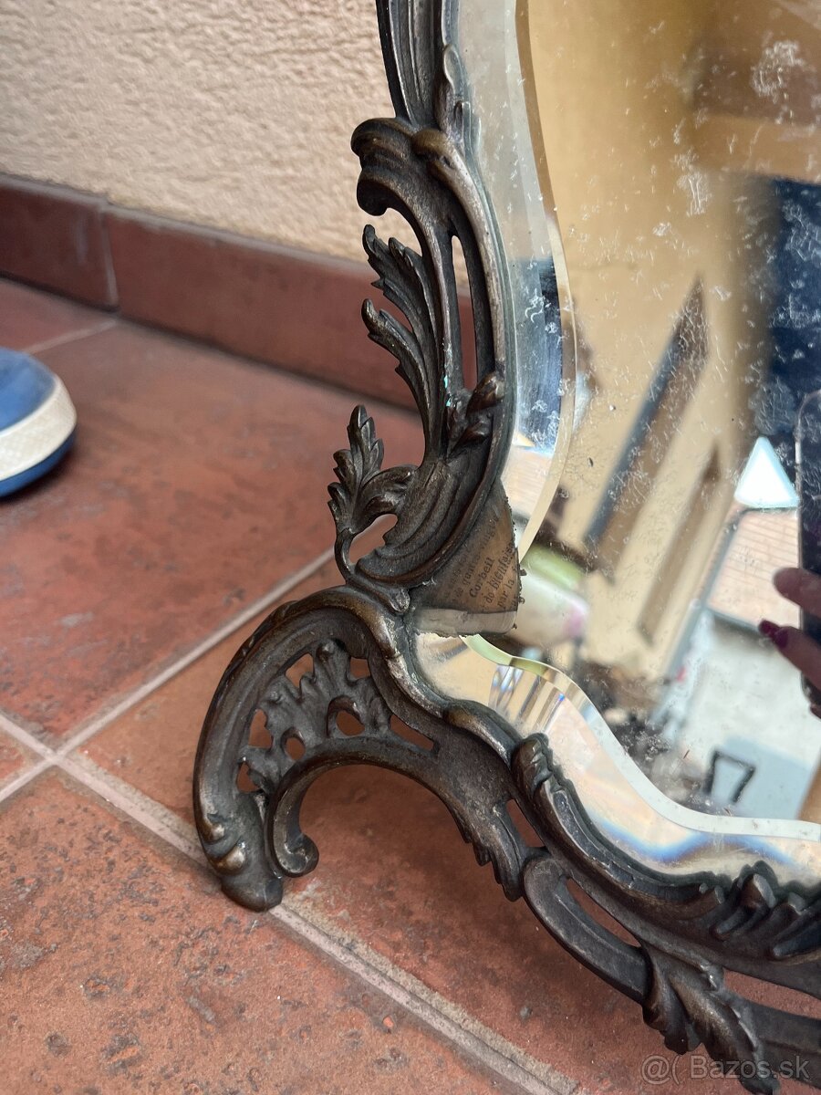 Fazetové zrkadlo v bronzovom ráme - 7