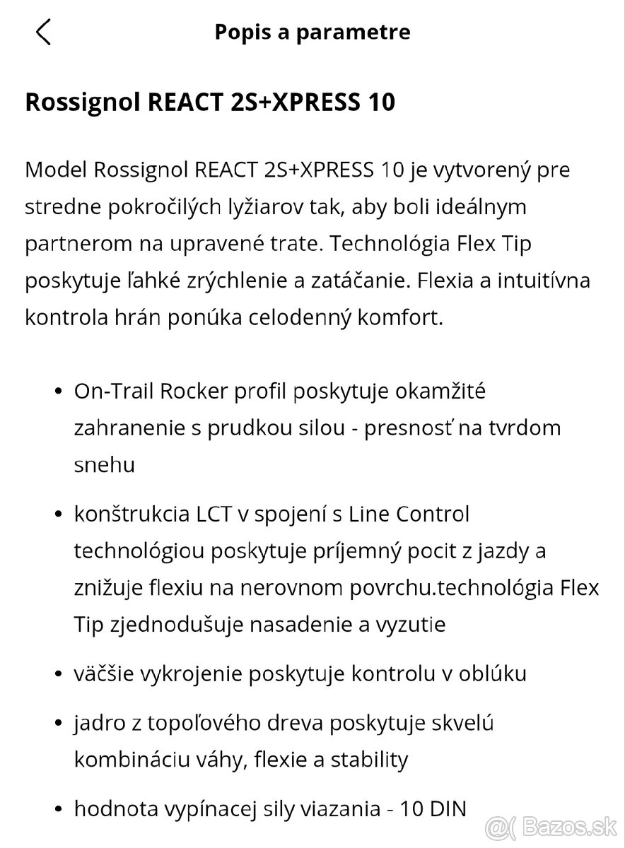 NOVÉ LYŽE ROSSIGNOL REACT 2S ( 170 cm) + XPRESS 10 - 7