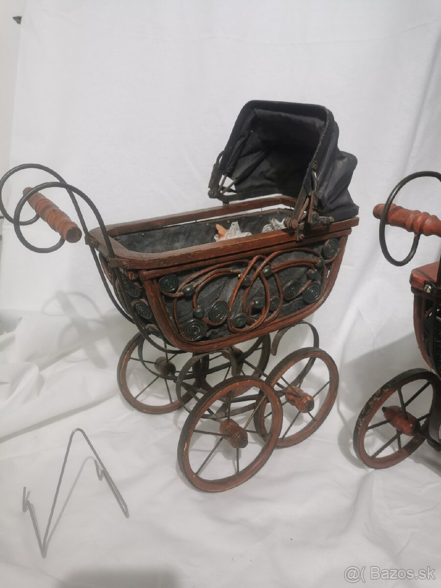 Starožitný kočík, kočík pre bábiky - 7
