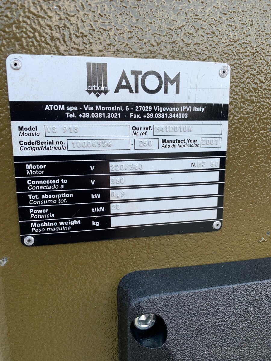 ATOM VS 918 vysekávací stroj Hydraulická řezačka Svit Sandt - 7