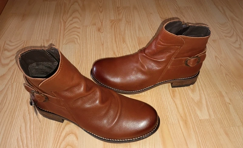 Hnedé nové členkové kožené čižmy 5th Avenue, v.40 - 7