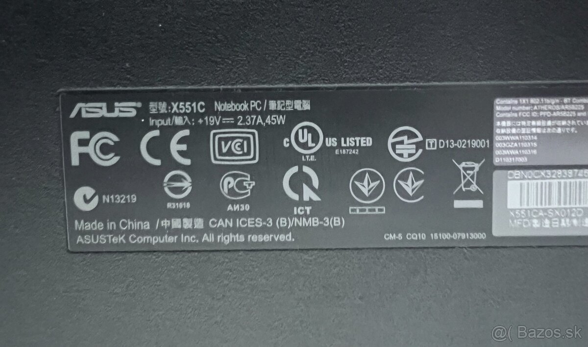 Asus X551C / Celeron 1007U / 4GB RAM / 500GB HDD / 15.6" - 7