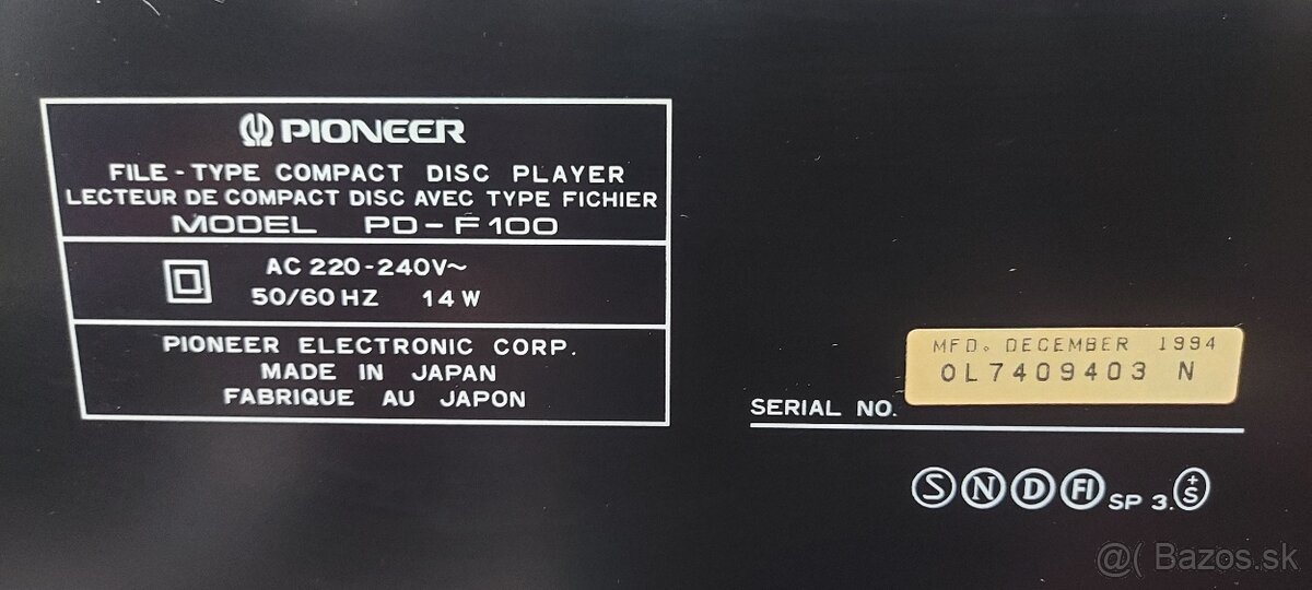 Pioneer PD-F100 - 7