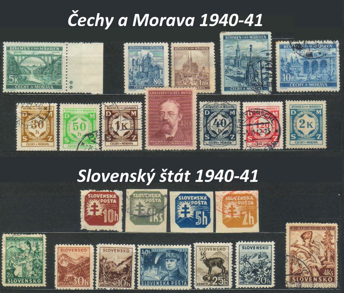 Poštové známky, filatelia: RU mon.. a ČSR 1850-1944 - 7
