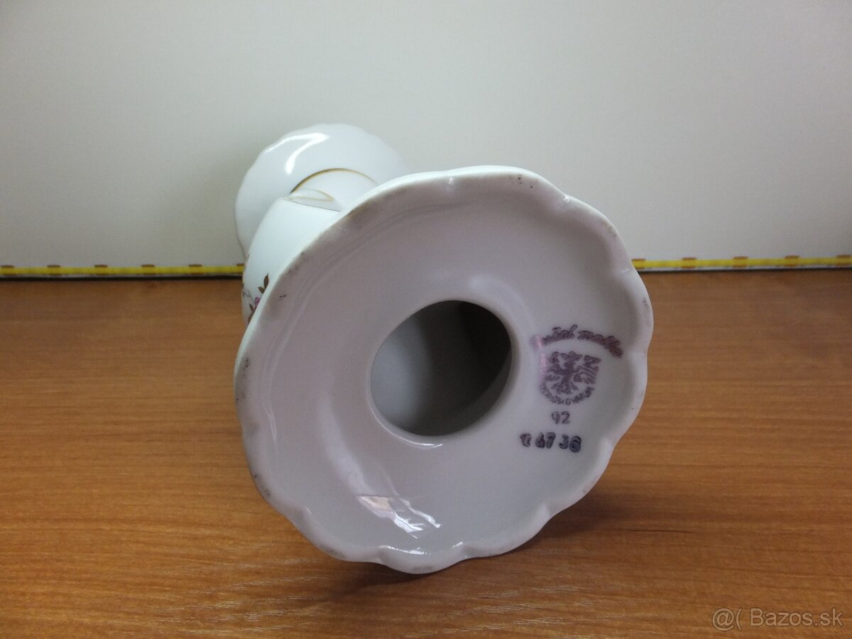 Luxusní porcelánový krásný svícen MZ Stará Role. - 7