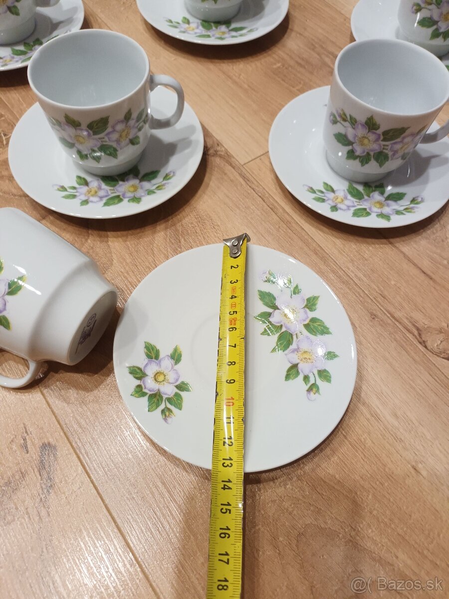 Porcelánová kávová sada - šálky + podšálky - 7
